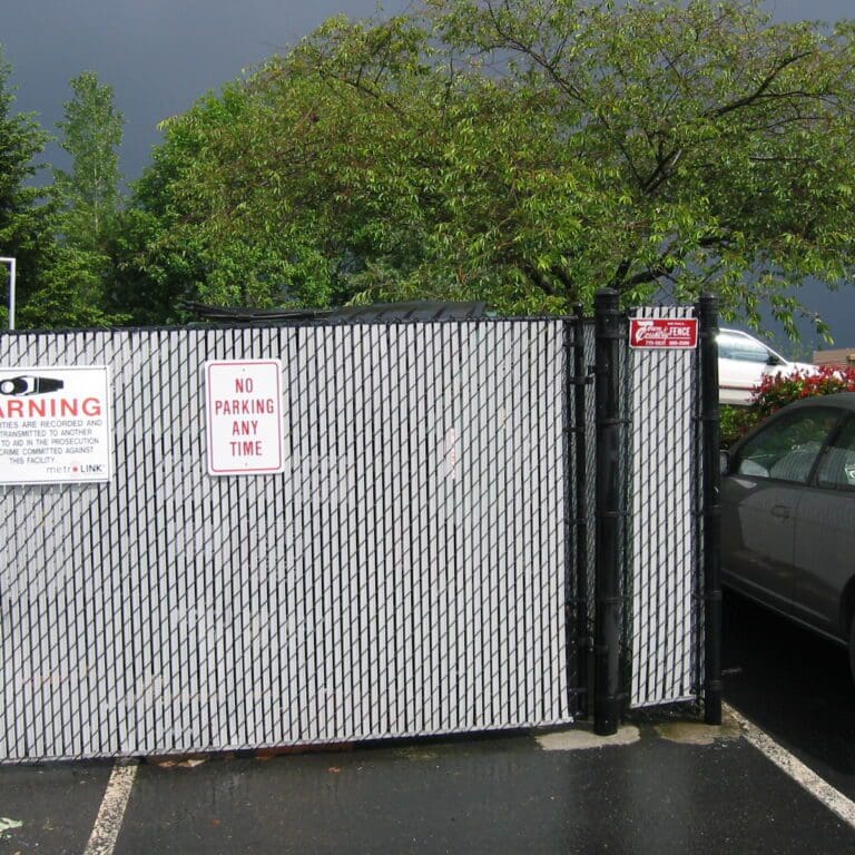Black Chain Link with White Slats